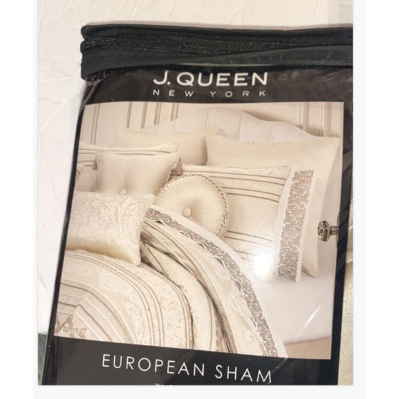 J. Queen New York Somerset European Shams Set of 2 Solid Beige - Picture 2 of 2